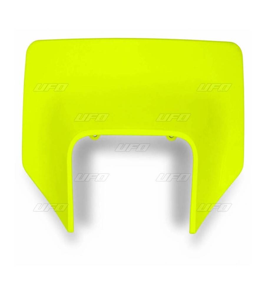 Plaque numéro frontale UFO Husqvarna jaune fluo