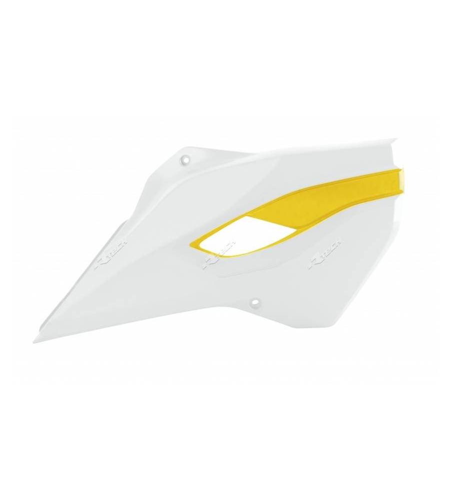 Ouïes de radiateur RACETECH couleur origine blanc/jaune Husqvarna Ouïes de radiateur RACETECH couleur origine blanc/jaune Husqvarna