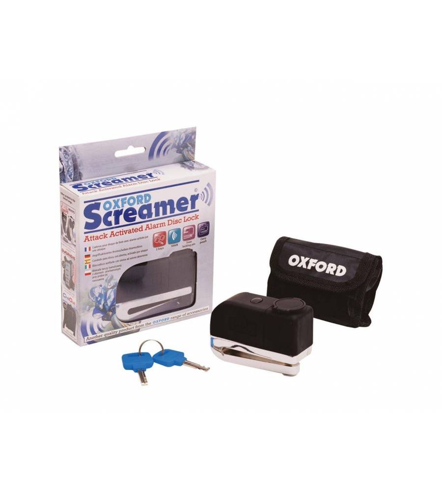 Bloque disque alarme OXFORD Screamer Ø7mm noir