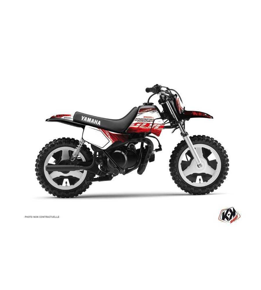 Kit Déco Moto Cross Eraser Yamaha PW 50 Rouge-Blanc