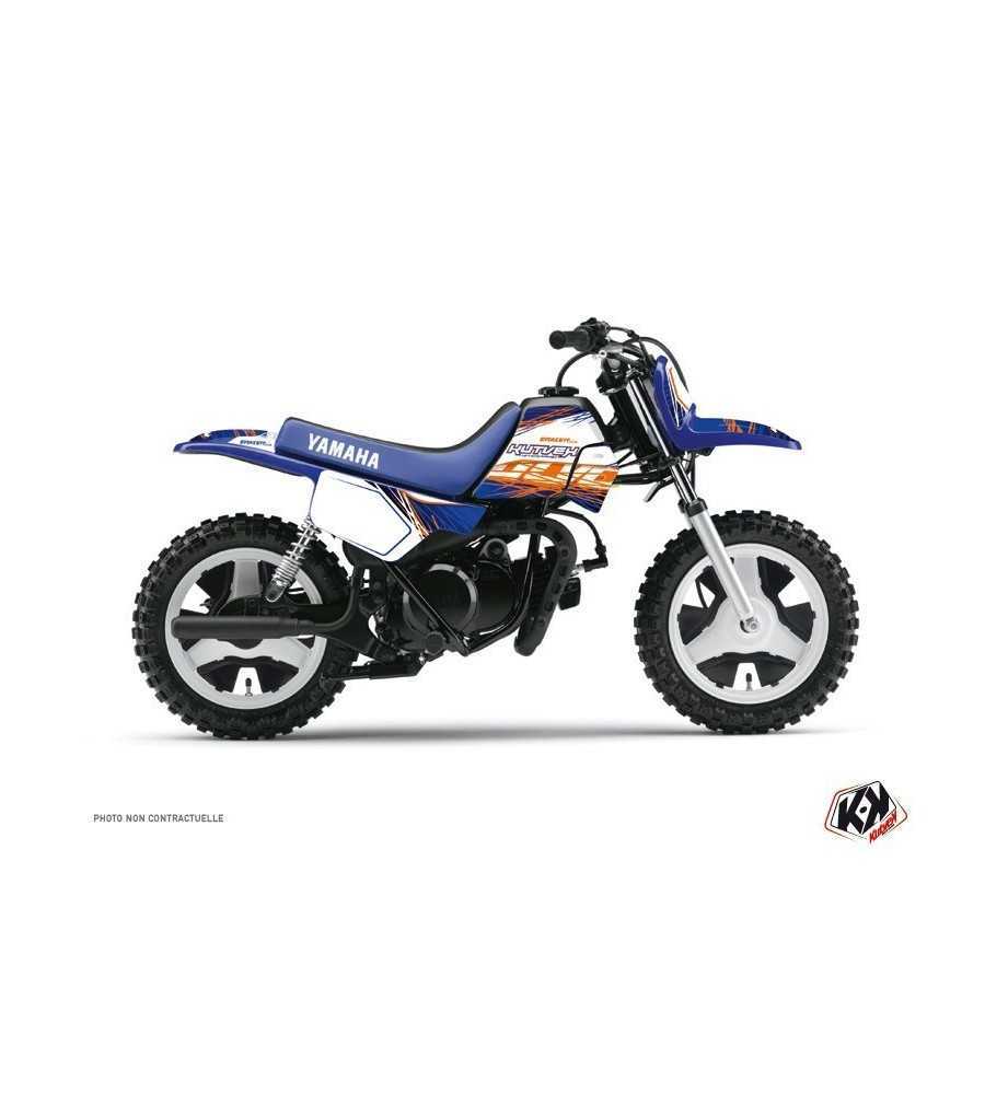 Kit Déco Moto Cross Eraser Yamaha PW 50 Bleu-Orange