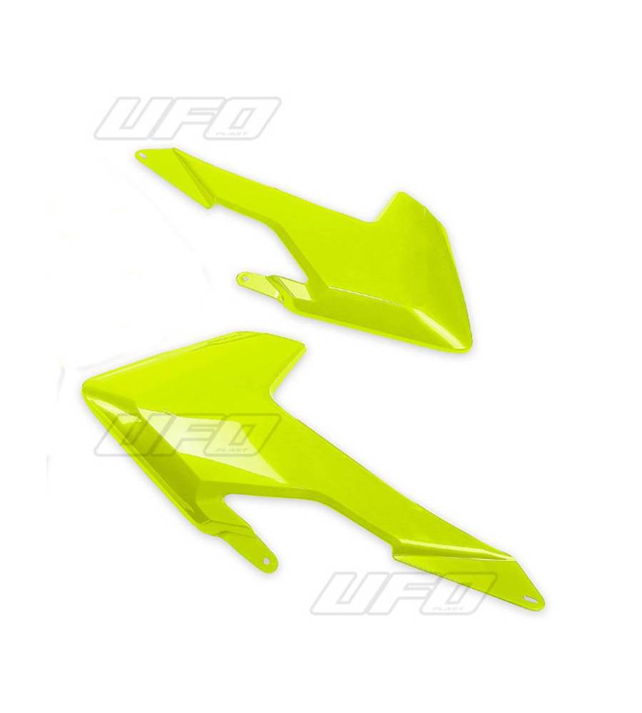 Ouïes de radiateur UFO jaune fluo Husqvarna TC-FC Ouïes de radiateur UFO jaune fluo Husqvarna TC-FC