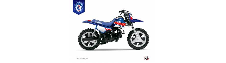kit deco moto cross Bleu pour Yamaha PW50 PW 50 Très Haute Qualité N° au choix 