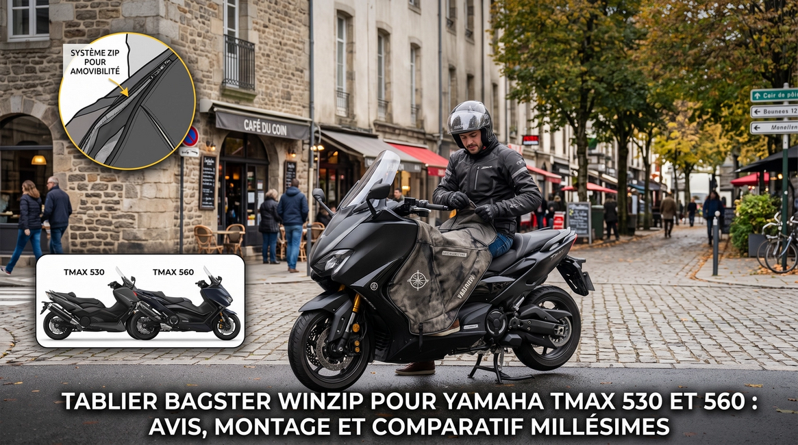 Tablier Bagster Winzip pour Yamaha TMAX 530 et 560 : Avis, montage et comparatif millésimes